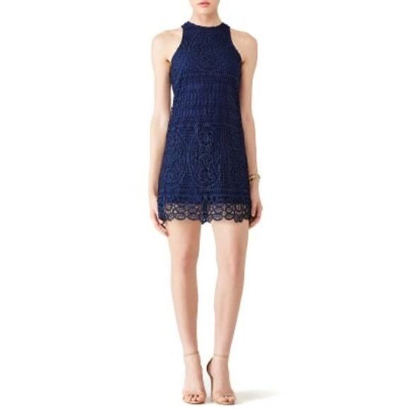Lovers + Friends Navy Caspian Dress Women’s XS Sleeveless Mini Lace Whimsigoth - Picture 1 of 9